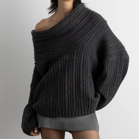 Oak and Fort off-the-shoulder oversized sweater - Picture 3 of 6